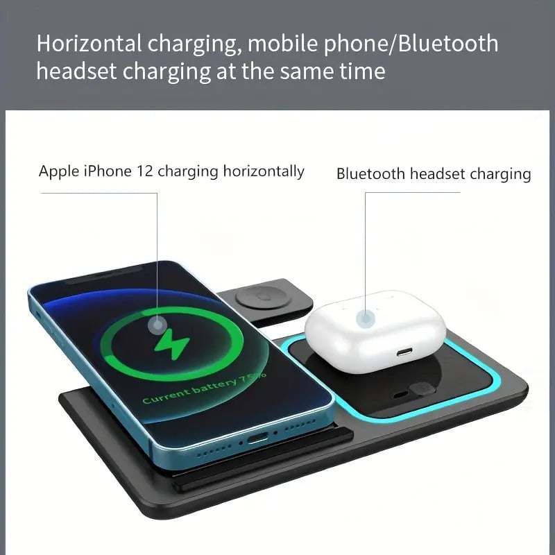 3-in-1 Folding Fast Wireless Charger Station Image 4