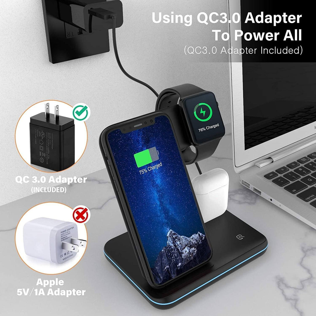 3-in-1 Qi-Certified 15W Fast Charging Station Image 3