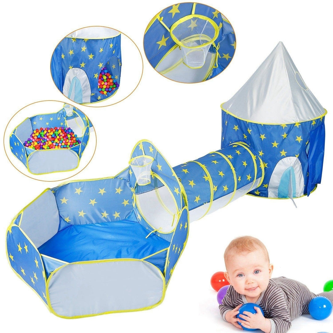 3-in-1 Kids Play Tent Ball Pit Set Image 12