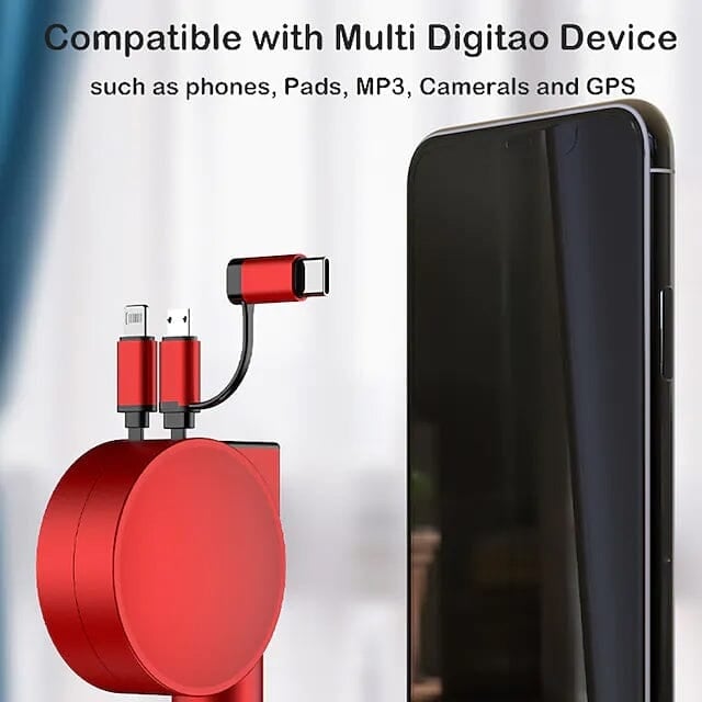 3-in-1 Retractable Car Phone Charger Image 4