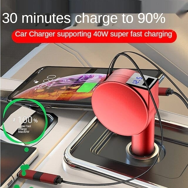 3-in-1 Retractable Car Phone Charger Image 9