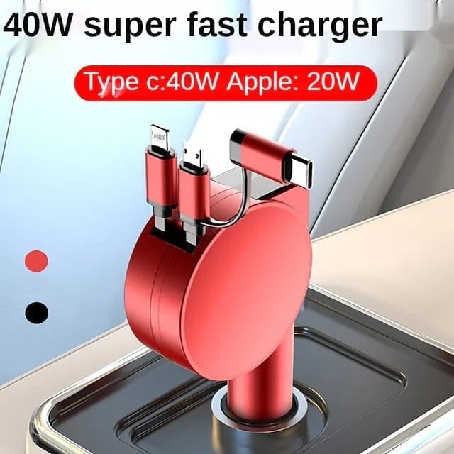 3-in-1 Retractable Car Phone Charger Image 10