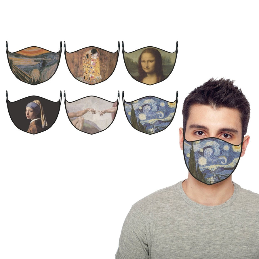 3-Pack: Famous Art Paintings Reusable and Washable 2-Layer Non-Medical Face Mask Image 1