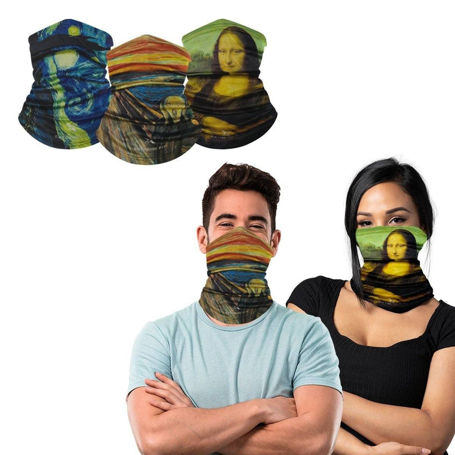 3-Pack: Famous Painting Neck Gaiter Bandana Multifunctional Scarves Image 1