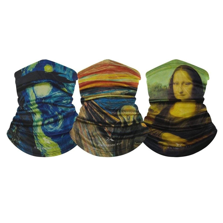 3-Pack: Famous Painting Neck Gaiter Bandana Multifunctional Scarves Image 4