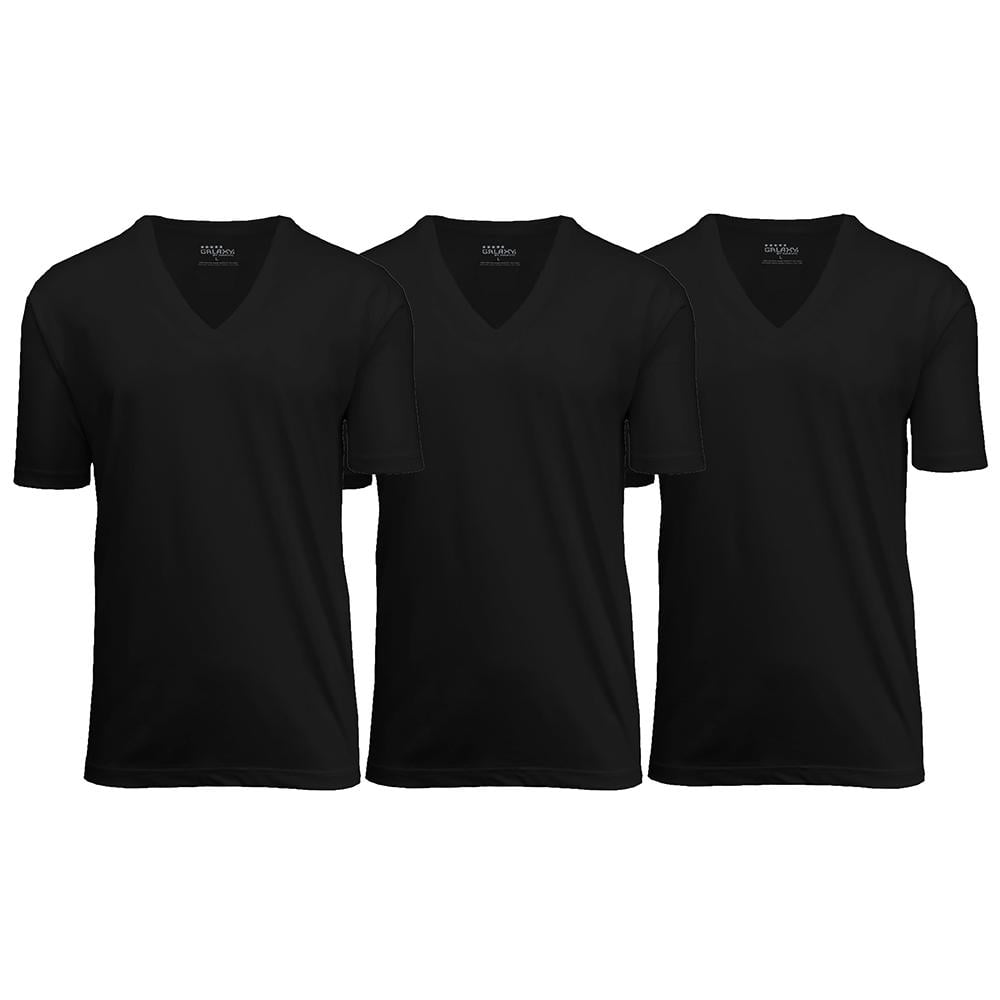 3-Pack: Galaxy By Harvic Mens Egyptian Cotton V-Neck Undershirt Image 2