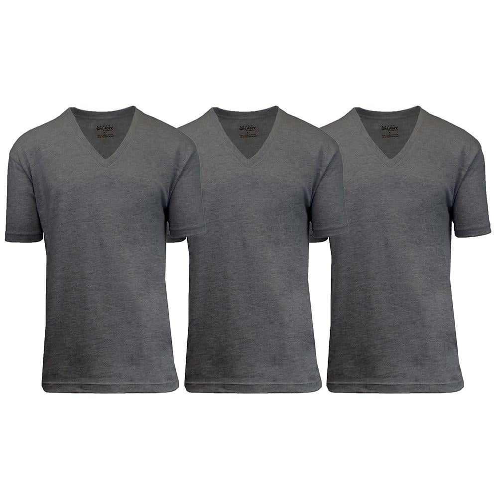 3-Pack: Galaxy By Harvic Mens Egyptian Cotton V-Neck Undershirt Image 4