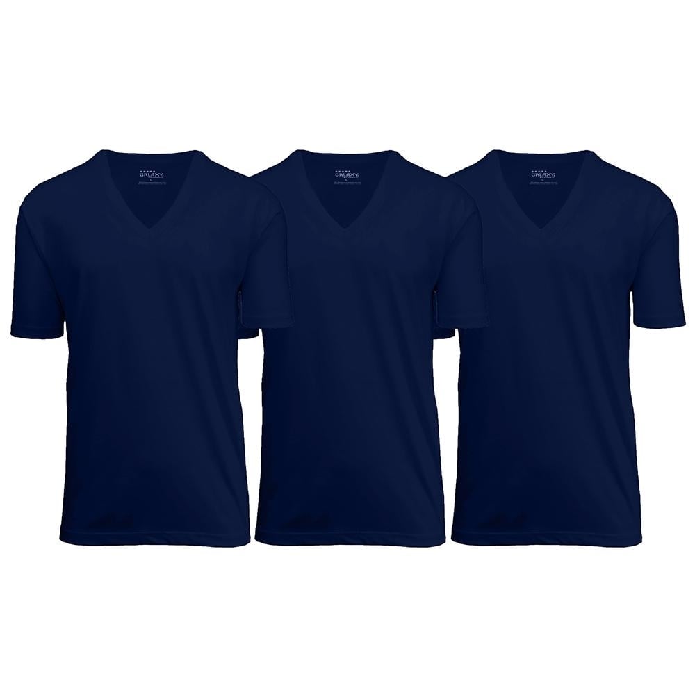 3-Pack: Galaxy By Harvic Mens Egyptian Cotton V-Neck Undershirt Image 6