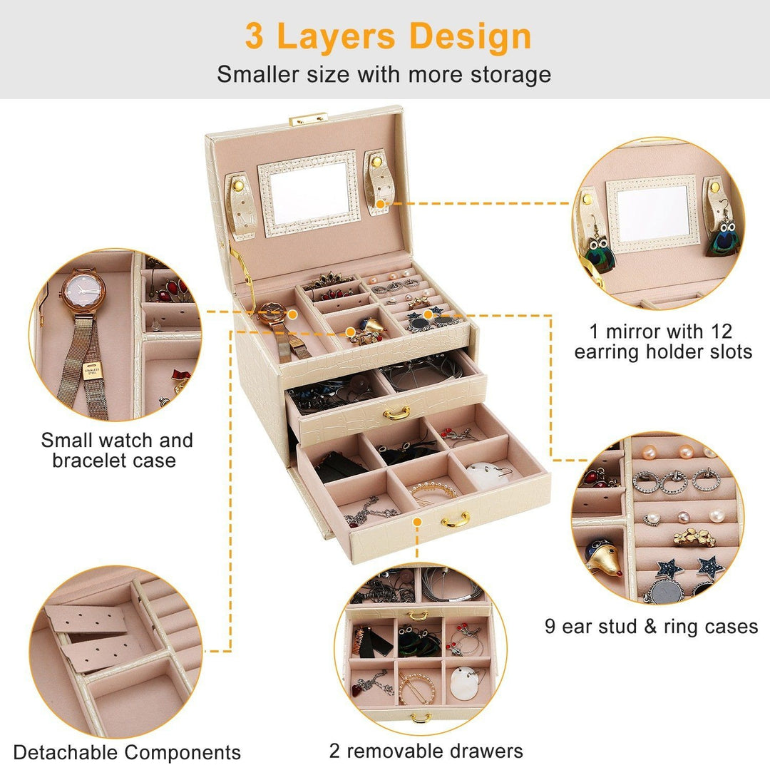 3-Layer Jewelry Case Organizer Image 7