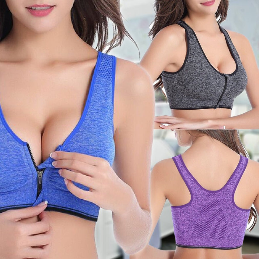 3-Pack : Incredible Endurance Front-Zip Sports Bra Image 1