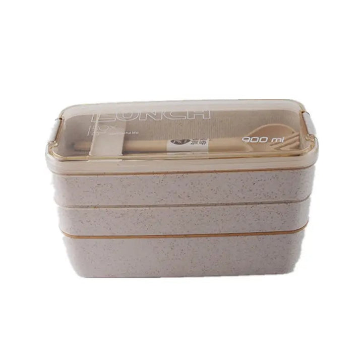 3-Layer Stackable Bento Box Japanese Lunch Box Kit with Spoon and Fork Image 2