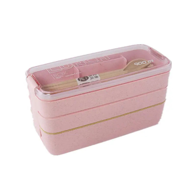 3-Layer Stackable Bento Box Japanese Lunch Box Kit with Spoon and Fork Image 4