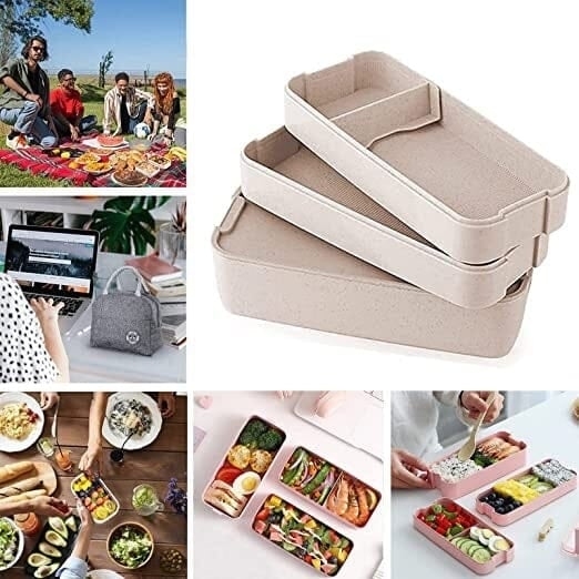 3-Layer Stackable Bento Box Japanese Lunch Box Kit with Spoon and Fork Image 9