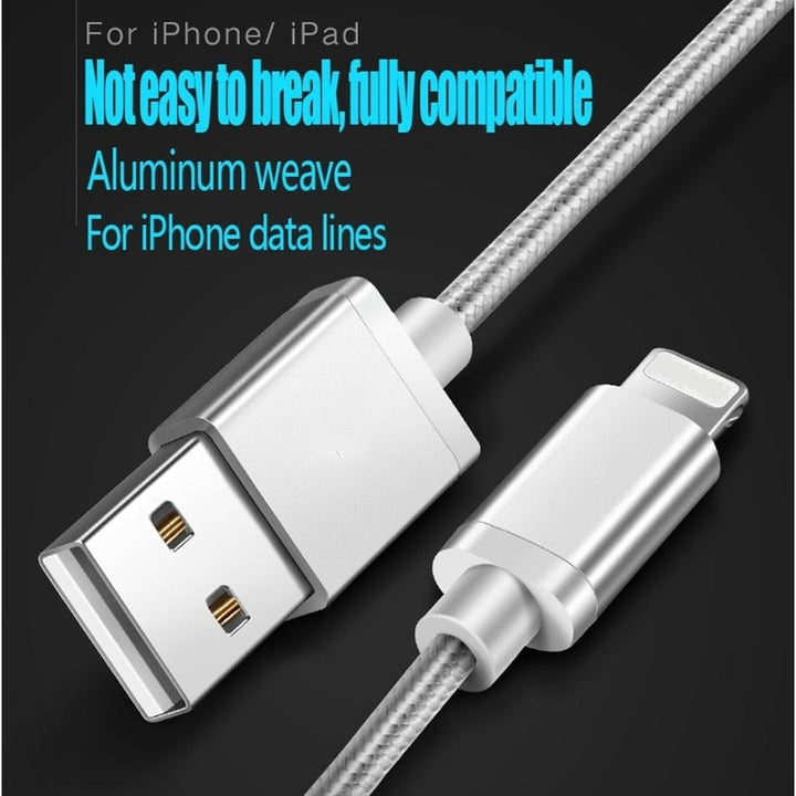 3-Pack: 10FT Heavy Duty Braided iPhone Lightning USB Cable Image 8