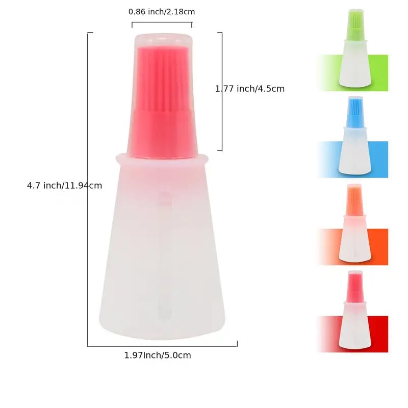 3-Pack: 2.2oz Silicone BBQ Oil Bottle Brush with Flat-Bottom Design Image 6