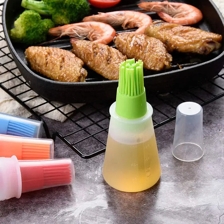 3-Pack: 2.2oz Silicone BBQ Oil Bottle Brush with Flat-Bottom Design Image 7