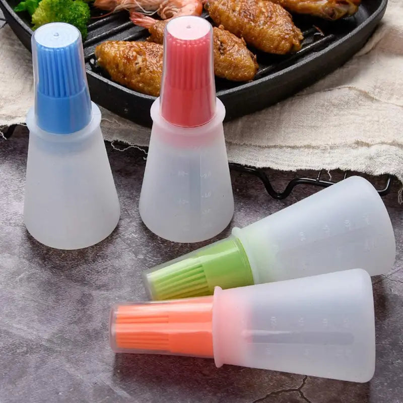 3-Pack: 2.2oz Silicone BBQ Oil Bottle Brush with Flat-Bottom Design Image 8