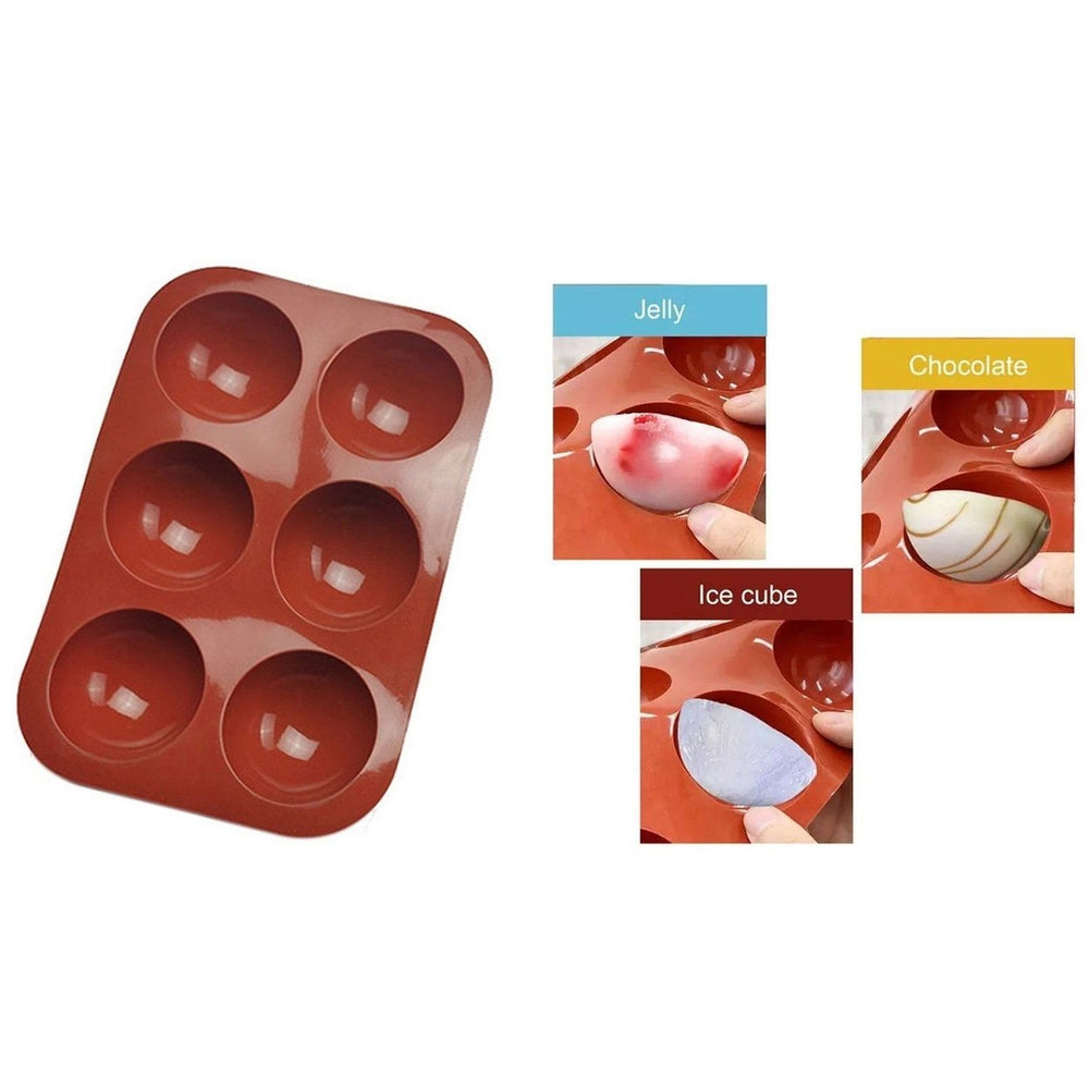 3-Pack: 6 Holes Semi Sphere Silicone Mold Image 2