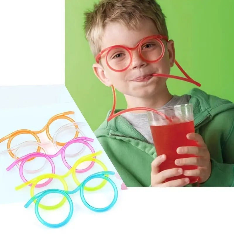 3-Pack: Creative Fun Glasses Straw Crazy Funny Art Straw Image 1