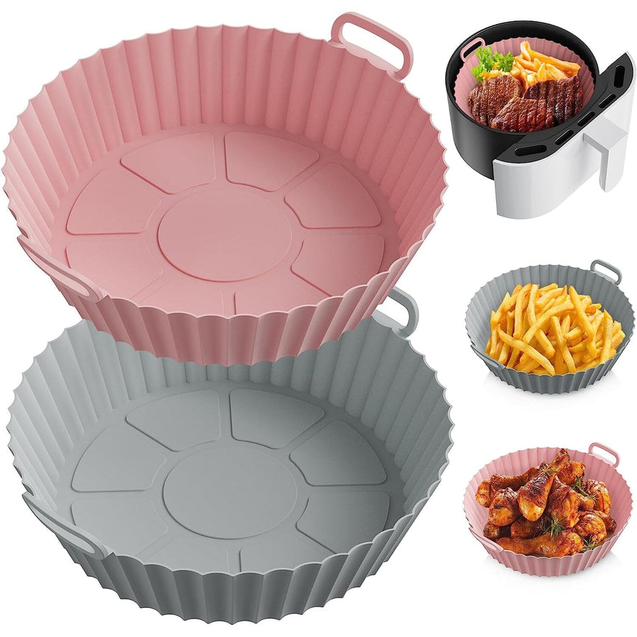 2-Piece Set: Reusable Silicone Air Fryer Liners Image 1