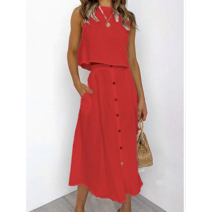 2-Piece Set: Womens Solid Color Casual Dress Image 6