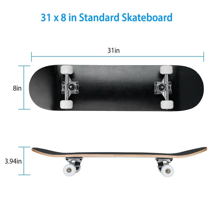 31x8in 9 Layers Maple Concave Skateboard Image 9