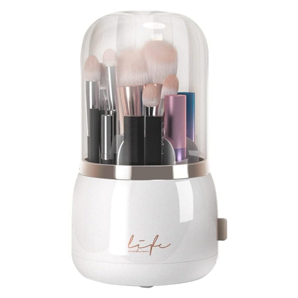 360  Rotating Makeup Brush Holder with Lid Makeup Organizer Image 2