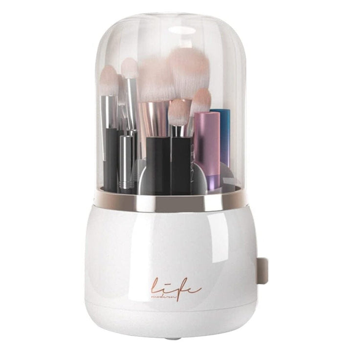 360  Rotating Makeup Brush Holder with Lid Makeup Organizer Image 1