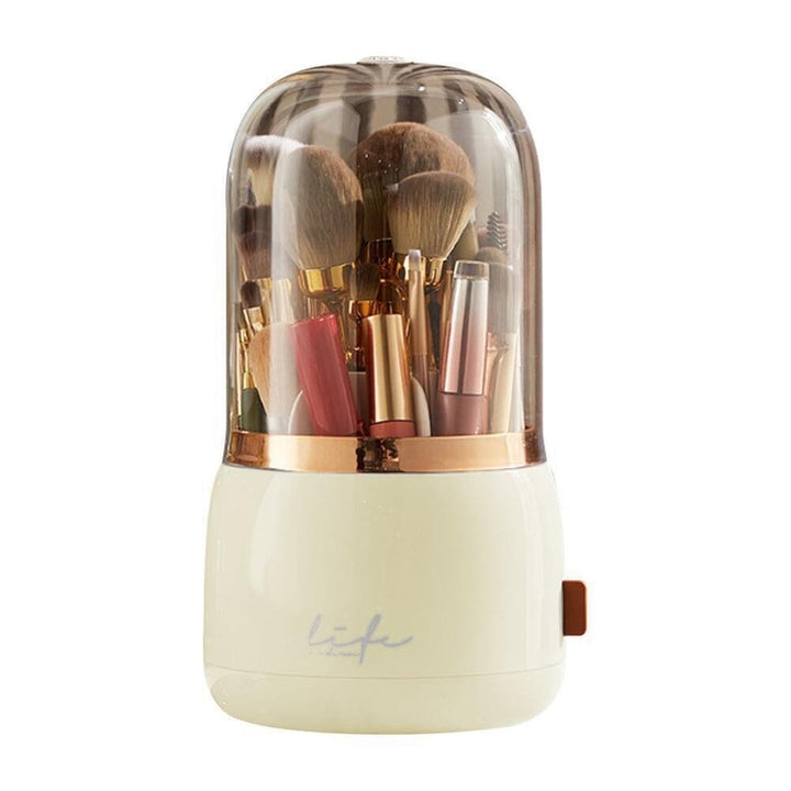 360  Rotating Makeup Brush Holder with Lid Makeup Organizer Image 4