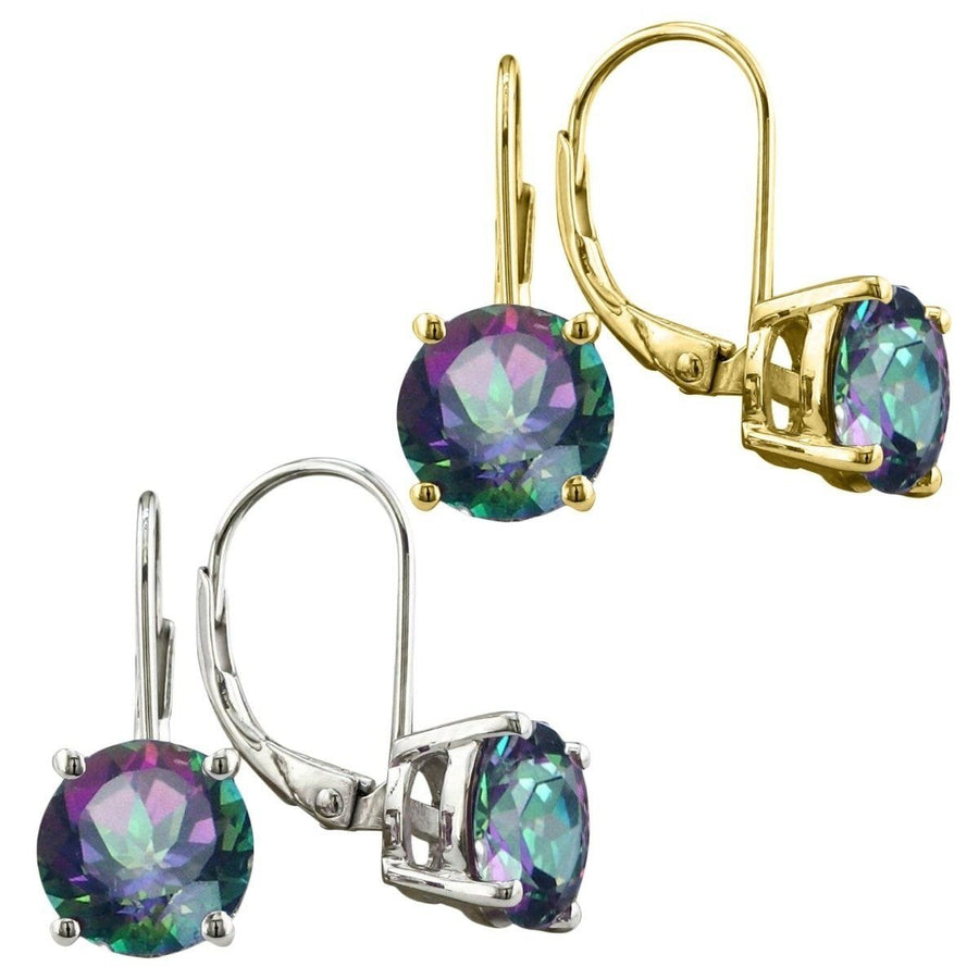 3.50 CTTW Genuine Rainbow Topaz Leverback Earrings Image 1