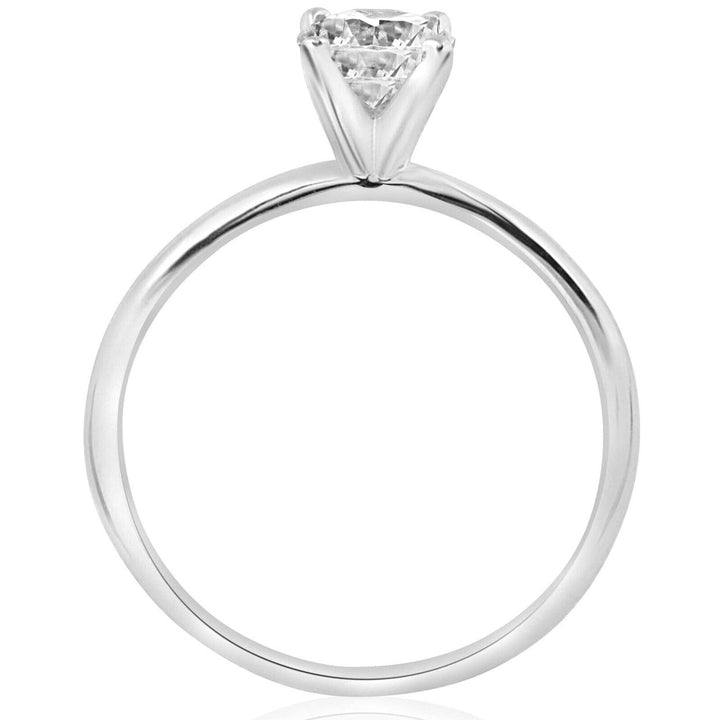 3/4 Ct Round-Cut Natural Diamond Solitaire Engagement Ring 14k White Gold Image 3