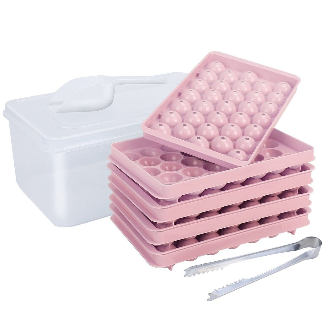 4-Pack: Small Ice Cube Maker Mold with Lid Bin Image 2