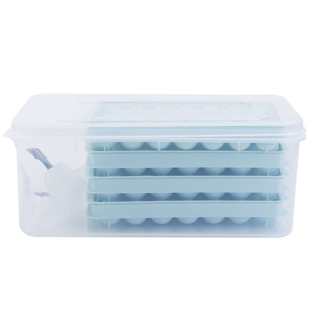 4-Pack: Small Ice Cube Maker Mold with Lid Bin Image 4