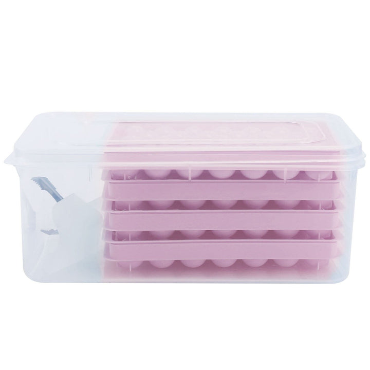 4-Pack: Small Ice Cube Maker Mold with Lid Bin Image 7