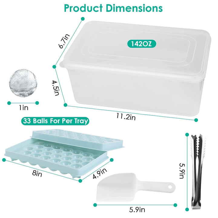 4-Pack: Small Ice Cube Maker Mold with Lid Bin Image 9