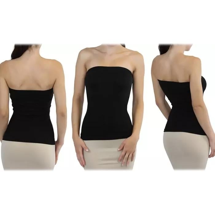 3-Pack: Sleek and Slimming Womens Tube Tops Image 2