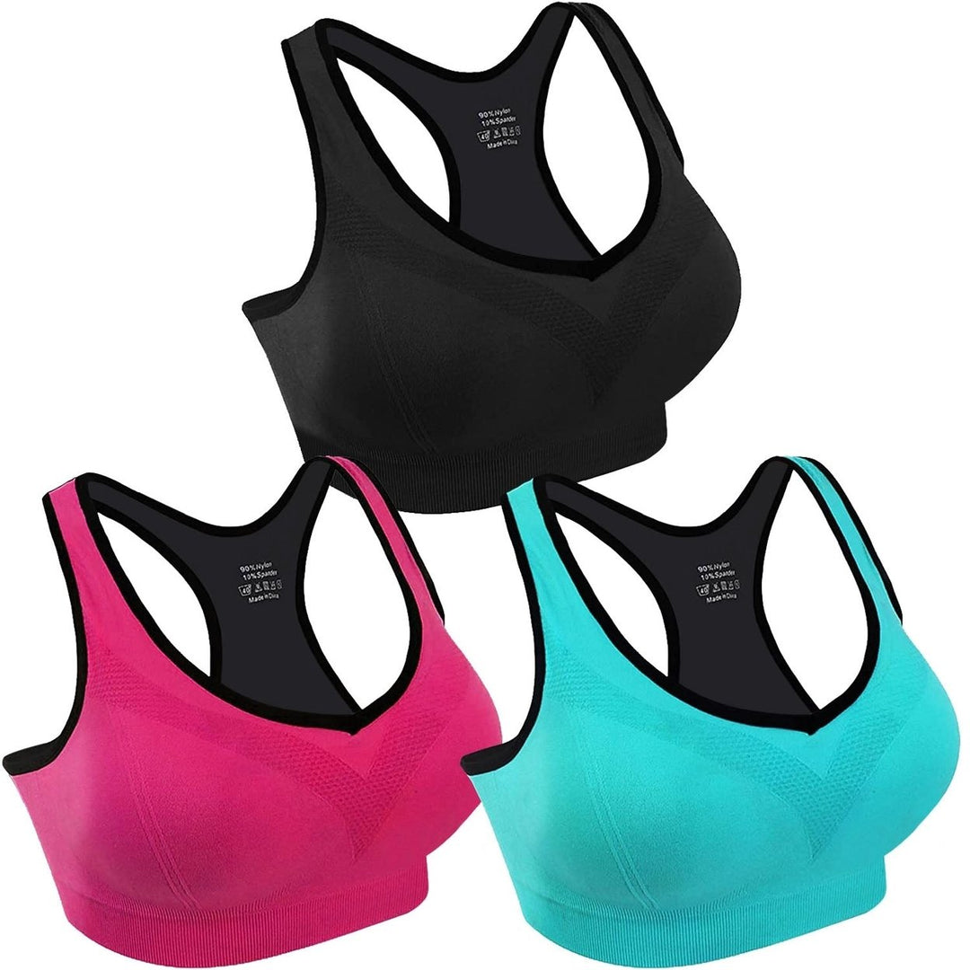 3-Pack: Women Padded Sports Bras Image 8