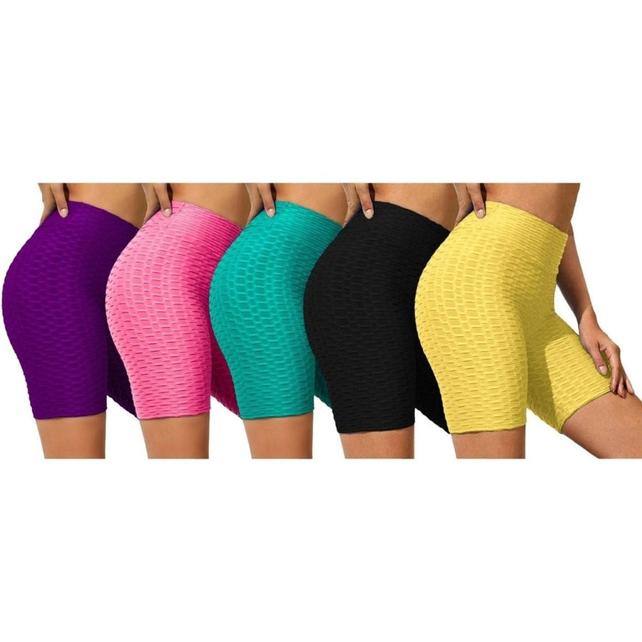 3-Pack: Womens Ruched High-Waist Shorts Image 1