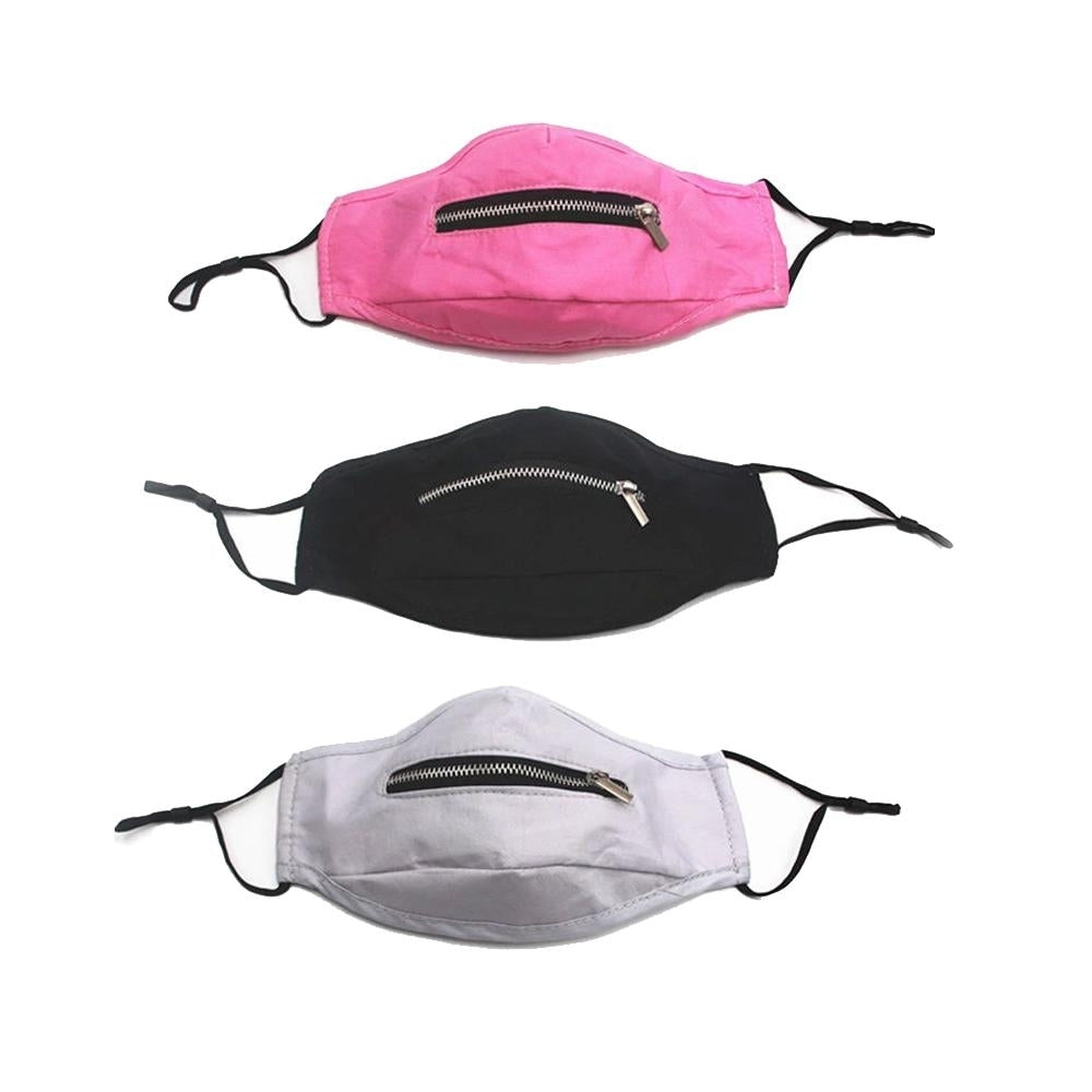 3-Pack: Zipper Reusable Cotton Face Mask for Everyday Use Image 2