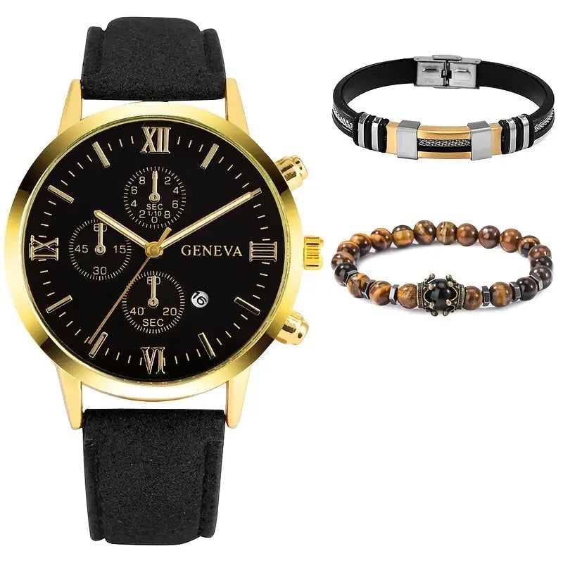 3-Piece Set: Mens Casual Analog Watches Image 1