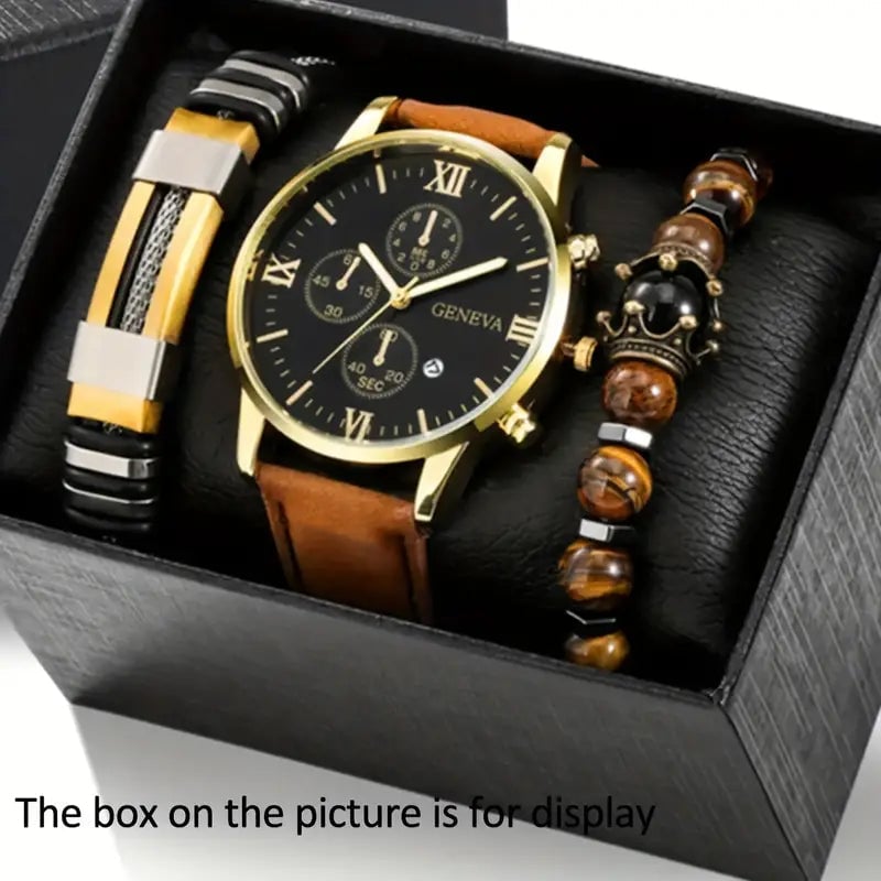 3-Piece Set: Mens Casual Analog Watches Image 2