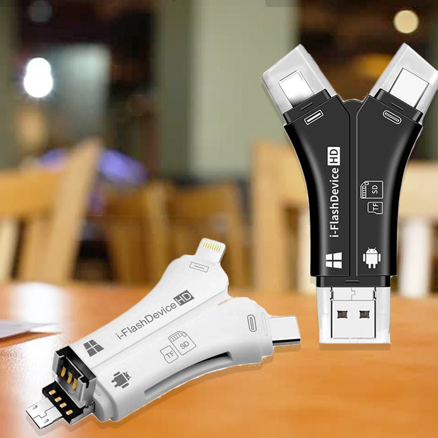 4-in-1 SD Memory Card Reader and Adapter Image 1