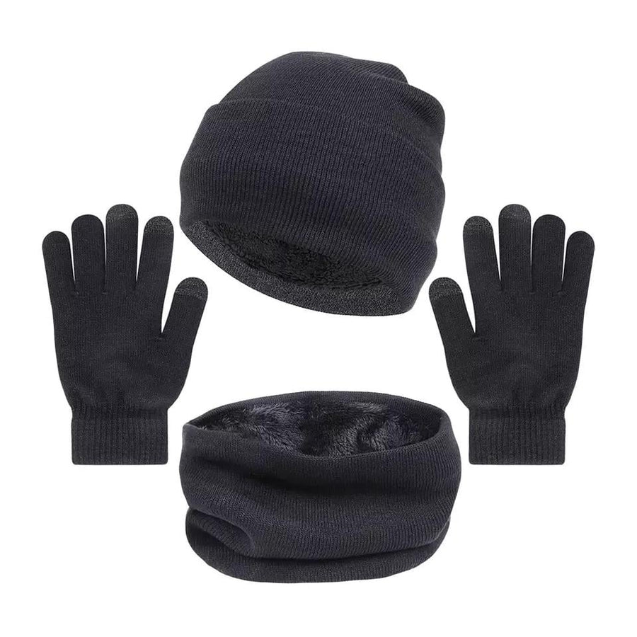 3-Piece: Winter Beanie Hat Scarf Gloves for Men Image 1