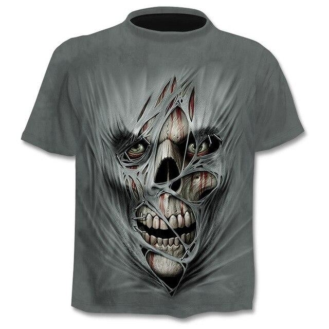 3D Print T Shirt Punk Style Clothing Image 1