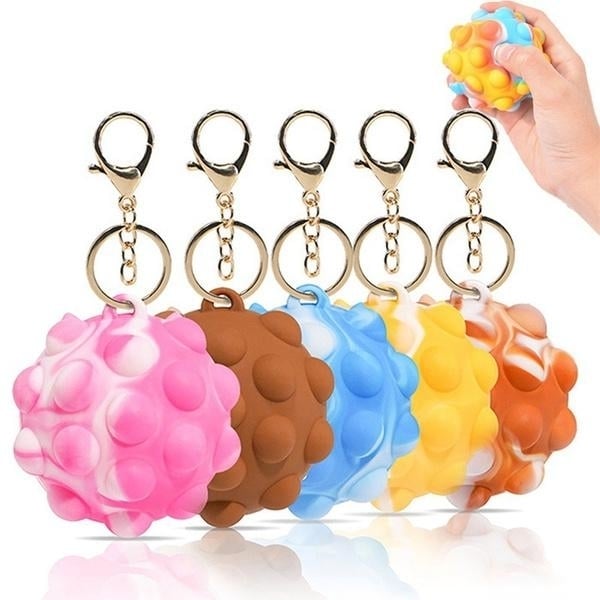 3D Pop Ball Fidget Toy Keychain Stress Reliever For Children and Adults Image 1