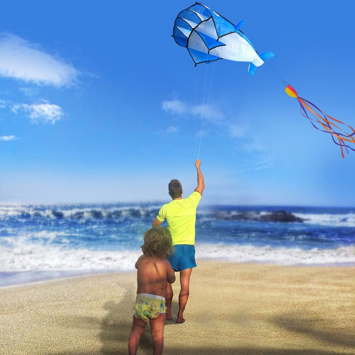 3D Kite Huge Frameless Soft Parafoil Giant Dolphin Image 1