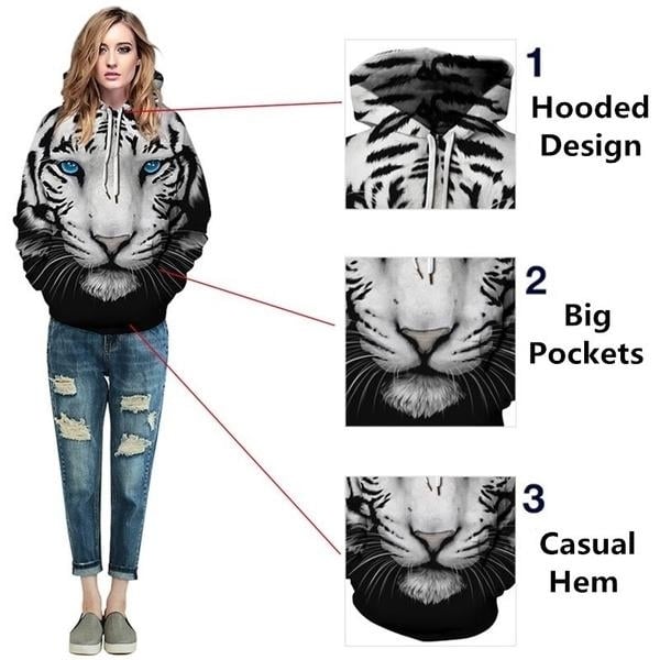 3D Tiger Print Unisex Sweatshirts Image 2