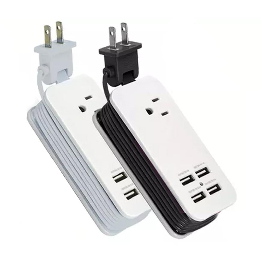 4 Port USB with Single AC Extendable Wire Charging Station Image 1