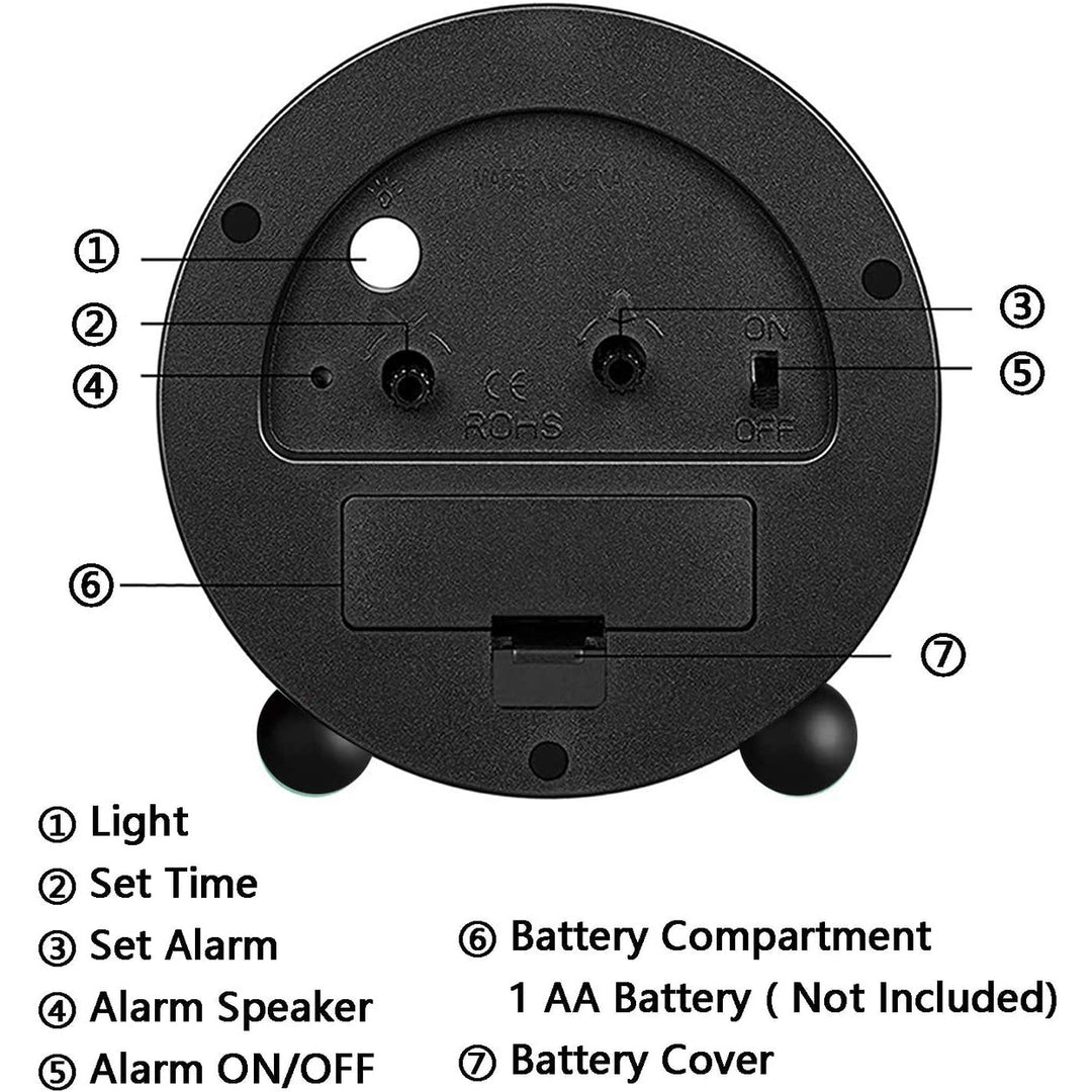 4" Super Silent Non Ticking Analog Alarm Clock with Night Light Image 7