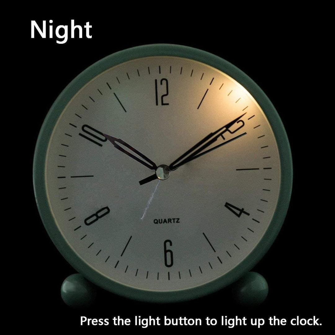 4" Super Silent Non Ticking Analog Alarm Clock with Night Light Image 8